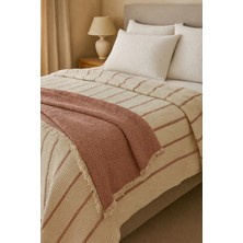 Veronica Line %100 Pamuk 8 Katlı Dolgulu Müslin Yatak Örtüsü - 240X260 cm Çift Yönlü Battaniye