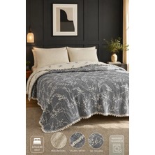Veronica Line Müslin Yatak Örtüsü Pike 220X240 – %100 Pamuk, Bohem Püsküllü Çift Taraflı