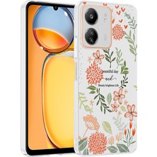 Nanospace Xiaomi Poco C65 Uyumlu Kılıf Kamera Korumalı Desenli Klip Kapak