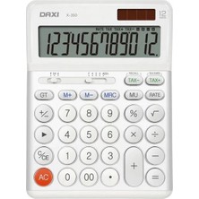 Daxi X-350 Beyaz 12 Haneli Hesap Makinesi Yüksek Çözünürlüklü LCD Ekran, Tax Fonksiyonlu
