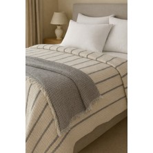 Veronica Line %100 Pamuk 8 Katlı Dolgulu Müslin Yatak Örtüsü - 240X260 cm Çift Yönlü Battaniye