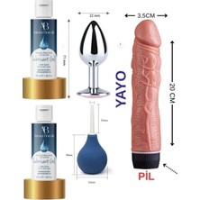 Aşkın Deposu Deromeya Health -2-Fantastik 5 Li Yayo Vibratör 20 cm ( Titreşimli )+ Anal Plug 7cm +Analtemizlik Pompası+ 2*50 ml Süper Jel Avantajlı Paket