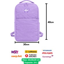 Jet Turtle Seyahat Sırt Çantası 40CM 40X25X15 cm Pegasus, Wizz Air, Ryanair, El Valizi Koltuk Altı Valizi