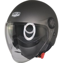Kuzey Motor FR-612 Mat Gri Yarım Kask (Güneş Vizörlü)