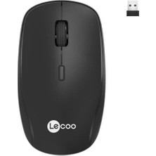 Lenovo Lecoo WS203 Kablosuz 2400DPI 4 Tuşlu Optik Mouse Siyah