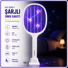 Venenon 3000V Şarjlı Elektrikli Sinek Raketi Standlı Sivrisinek Haşere Öldürücü  Sineklik Haşere Aleti D028