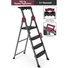 Perilla Comfort 3+1 Geniş Basamaklı Kolay Taşıma Aparatlı Merdiven