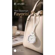 Boyol Pop Çanta Charm Saat Askılı Analog Saat Sekizgen Tasarım Unisex Çanta Aksesuarı