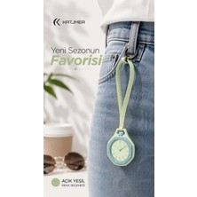 Boyol Pop Çanta Charm Saat Askılı Analog Saat Sekizgen Tasarım Unisex Çanta Aksesuarı