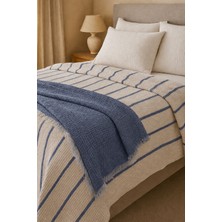 Veronica Line %100 Pamuk 8 Katlı Dolgulu Müslin Yatak Örtüsü - 240X260 cm Çift Yönlü Battaniye