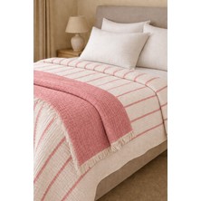 Veronica Line %100 Pamuk 8 Katlı Dolgulu Müslin Yatak Örtüsü - 240X260 cm Çift Yönlü Battaniye