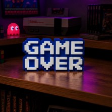 Lina Hobby Game Over Yazılı Mavi Dekoratif Masa Süsü, 3D Baskı Retro Gamer Biblo, Oyuncu Odası Dekoru