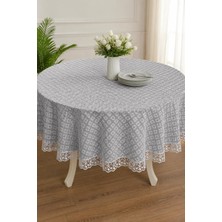 Rona Home Yuvarlak Masa Örtüsü Şık Lüks Zarif Modern Dayanıklı Kumaş Çeyizlik Sofra Bezi