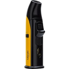 Lubinski Tek Torch Pürmüz Siyah Sarı Metal Masa Tipi Puro Çakmağı LB-195