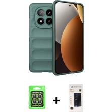 Marsilyan™- Redmi Note 15 Pro 5g Kılıf Atlas Koleksiyonu - Siyah 3D Antistatik Hayalet Cam Ekran Koruyucu + Raze Metal Kamera Lens - Gs