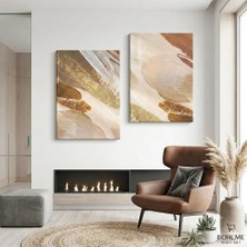 Harikabirev Modern Abstract Desenli Tablo | Soft | 2li Dikey Çerçevesiz Kanvas Tablo | Tmmzcnvs