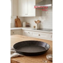 EVREN MUTFAK 40 cm Gold Stone Paella Fırın Tepsisi , Yapışmaz Taban Non-Stick