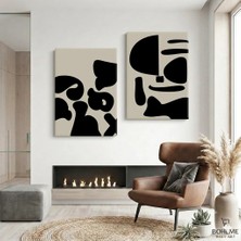 Harikabirev Modern Abstract Desenli Tablo | Art-2 | 2li Dikey Çerçevesiz Kanvas Tablo | Tmmzcnvs