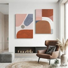 Harikabirev Modern Abstract Desenli Tablo-2| 2li Dikey Çerçevesiz Kanvas Tablo | Tmmzcnvs