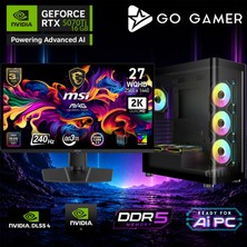 Go Gamer AE701DP Amd Ryzen 7 9850X3D / 64GB Ddr5 / 2tb SSD / RTX5070TI 16GB / 360MM Sıvı Soğutma / B850 / Wi-Fi 6e & Bt 5.2 / Msı 27" OLED 2k 240Hz. 0.03MS / Oem Gaming Paket