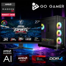 Go Gamer AE374DP Amd Ryzen 7 5700X / 16GB Ddr4 / 1tb SSD / RX9060XT 16GB / Msı 27" 200Hz. / Oem Gaming Paket
