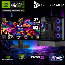 Go Gamer AE960DP Amd Ryzen 9 9950X3D / 32GB Ddr5 / 2tb SSD / RTX5090 32GB / 360MM Sıvı Soğutma / X870 Wi-Fi 6e & Bt 5.2 / Msı 27" OLED 2k 240Hz. 0.03MS / Oem Gaming Paket