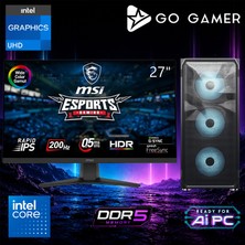 Go Gamer E744D Intel Core I9 14900K / 128GB Ddr5 / 2tb SSD / Intel UHD Graphics / 240MM Sıvı Soğutma / Msı 27" 200Hz. 0.5ms / Oem Ev Ofis Paket