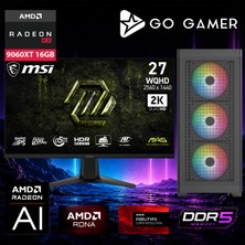 Go Gamer AE585D Amd Ryzen 7 9700X / 64GB Ddr5 / 2tb SSD / RX9060XT 16GB / 240MM Sıvı Soğutma / Msı 27" 2k 200Hz. 0.5ms / Oem Gaming Paket