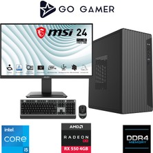 Go Gamer E235D Intel Core I5 13400F / 16GB Ddr4 / 512GB SSD / RX550 4gb / Msı 24" 100Hz. / Oem Ev Ofis Paket