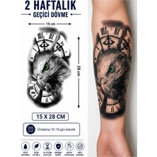 Tattoo Kartal ve Saat Geçici Dövme Sticker Yapıştırma Dövme