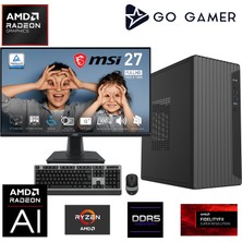 Go Gamer AE345D Amd Ryzen 7 8700G / 32GB Ddr5 / 1tb SSD / Amd Radeon Graphics / Msı 27" 100Hz. / Oem Ev Ofis Paket