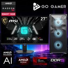 Go Gamer E648DF Intel Core I7 14700KF / 32GB Ddr5 / 2tb SSD / RX9060XT 16GB / 240MM Sıvı Soğutma / Msı 27" 180Hz. / Oem Gaming Paket