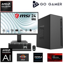 Go Gamer AE02D Amd Athlon 3000G / 8gb Ddr4 / 512GB SSD / Amd Radeon Graphics / Msı 24" 100Hz. / Oem Ev Ofis Paket