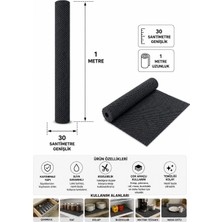 Nurteks Kaydırmaz Dolap Içi Örtü 30X100 cm Raf Çekmece Koruyucu Kaymaz Mat (Beyaz/GRİ