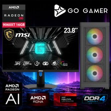 Go Gamer E307D Intel Core I5 12400F / 16GB Ddr4 / 1tb SSD / RX9060XT 16GB / Msı 24" 180Hz. / Oem Gaming Paket