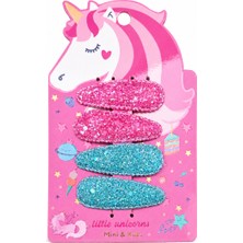 Mini And Kids 4'lü Unicorn Glitter Klips Toka