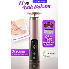 Auhma Ahb-07 Elektrikli Ayak ve Tırnak Törpüsü | 2'si 1 Arada Pedikür Cihazı | 6 Hız Kademesi | Ileri/geri Dönüş | LCD Ekran | USB Şarjlı Topuk Nasır Temizleyici & Tırnak Bakım Seti