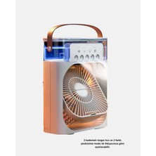 Die Grup 3’ü 1 Arada Mini Klima Fan USB Şarjlı, 7 Renk Gece Lambalı ve Nemlendirici