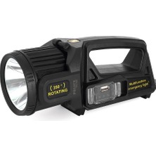 Die Grup PS-384 Şarjlı Güneş Enerjili Spot Fener Güçlü LED Aydınlatma Powerbank Özellikli