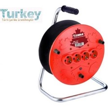 Die Grup Extra 4lü Elektrik Seyyar Makaralı Uzatma Kablo 20 Metre Taşınabilir