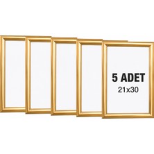 OfisDS 5 Adet 25 mm A4(21X29.7) Gönye Köşe Alüminyum Aç-Kapa Çerçeve – Poster Çerçevesi (Gold Renk)