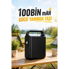 vooka Taşınabilir Güç Istasyonu 100.000 Mah | 100W Hızlı Şarj | Güçlü LED Aydınlatma  Dahili Kablolu Powerbank