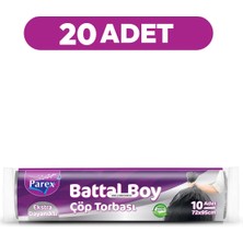 Parex Ekstra Dayanikli 10'lu Çöp Torbası Battal Boy 72 x 95 cm Yirmi Paket