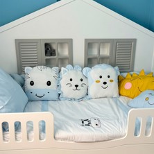 Kista Baby Montessori Bebek Uyku Seti Örgü Yan Korumalı Uyku Seti 90X190 100X200 Animals