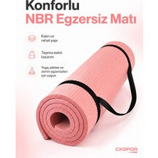 Ckspor Luxury  15 mm Konfor Doku Kaymaz Nbr Mat Taşıma Askılı Pilates Egzerisiz Minderi