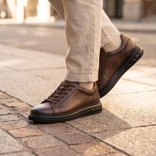Konfores 2274-ZANELLE Hakiki Full Duble Deri Üst Kalite Premıum Erkek Sneaker Ayakkabı - NKT02274-KAHVERENGI-44