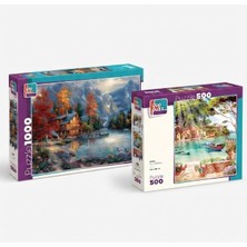 Farbu Oyuncak Yalnız Doğa ve Güne Merhaba Ikili Set - 1000 + 500 Parça Ikili Puzzle Seti