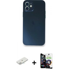 Marsilyan™- iPhone 12 Mini Kılıf Yadigar Yansıma Serisi - Şeffaf Temperli Cam Ekran Koruyucu + Renkli Kamera Lens Koruma Cam - Sı