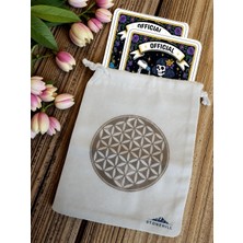 Tarot Arındırma Kesesi - Yaşam Çiçeği Pantone Bakır Bez Kese - Tek Yön - Empirme Baskı - 15X20CM