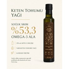 Zafir Natural | Soğuk Sıkım Keten Tohumu Yağı 250 ml | Analizli | %53,3 Omega-3 ALA